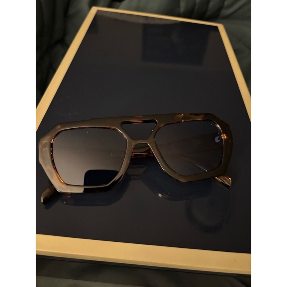 Men's Tortoiseshell Geometric Sunglasses - Brown